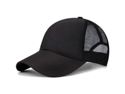 Gorra De Béisbol De Malla De Secado Rápido, Gorra De Camionero Ajustable, Negra, 56-60 Cm, Protección Solar