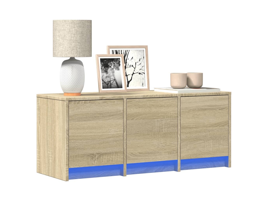 Mueble para TV | Mueble para TV | Mueble para TV con luces LED fabricado en madera de roble de Sonoma.