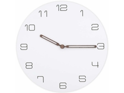 Reloj de pared de madera redondo, silencioso, moderno, 30 cm, blanco Kofihety