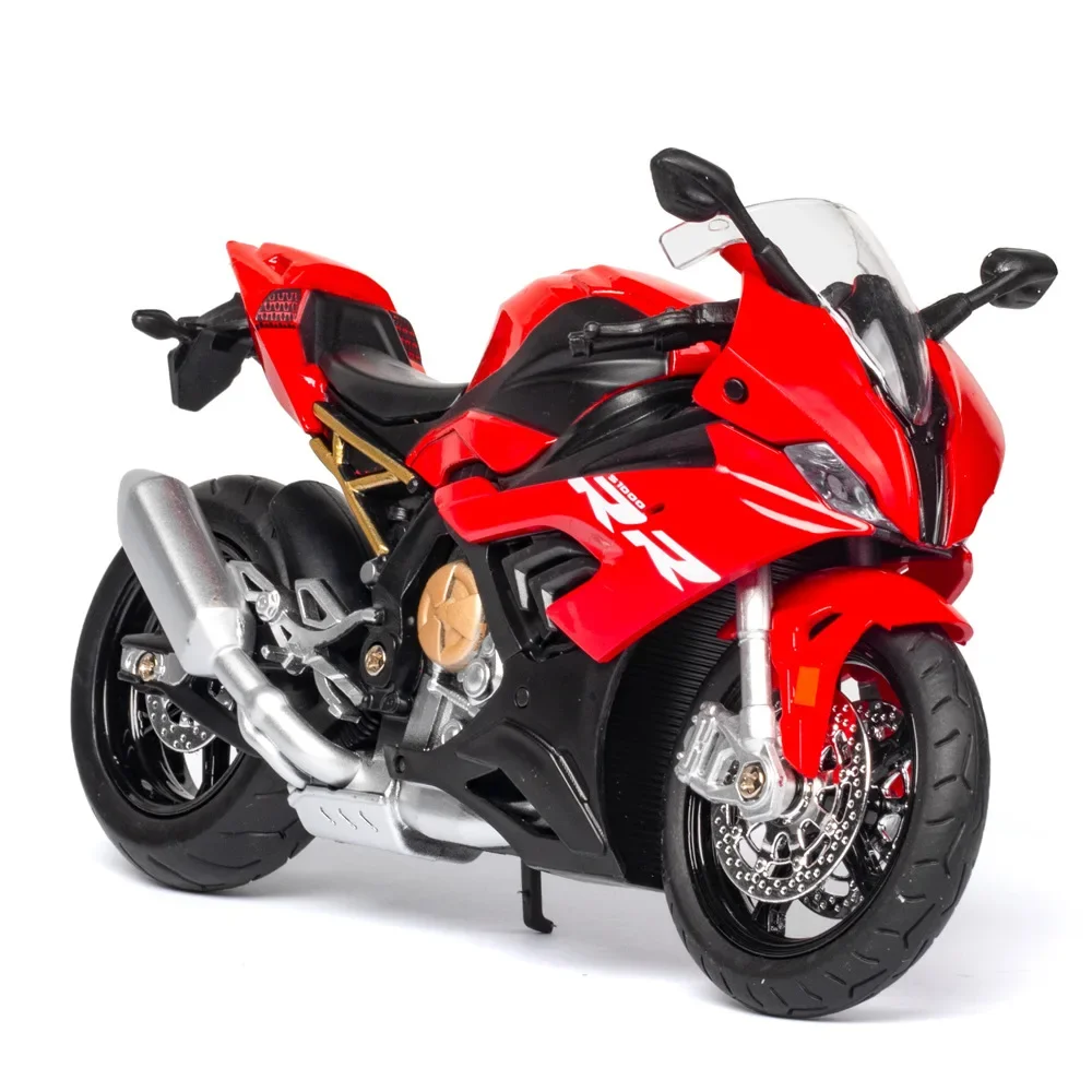 (s1000rr Roja) Juguete Modelo De Motocicleta A Escala 1:12, Carrocería De Fundición A Presión, Con Efectos De Sonido Y Luz.