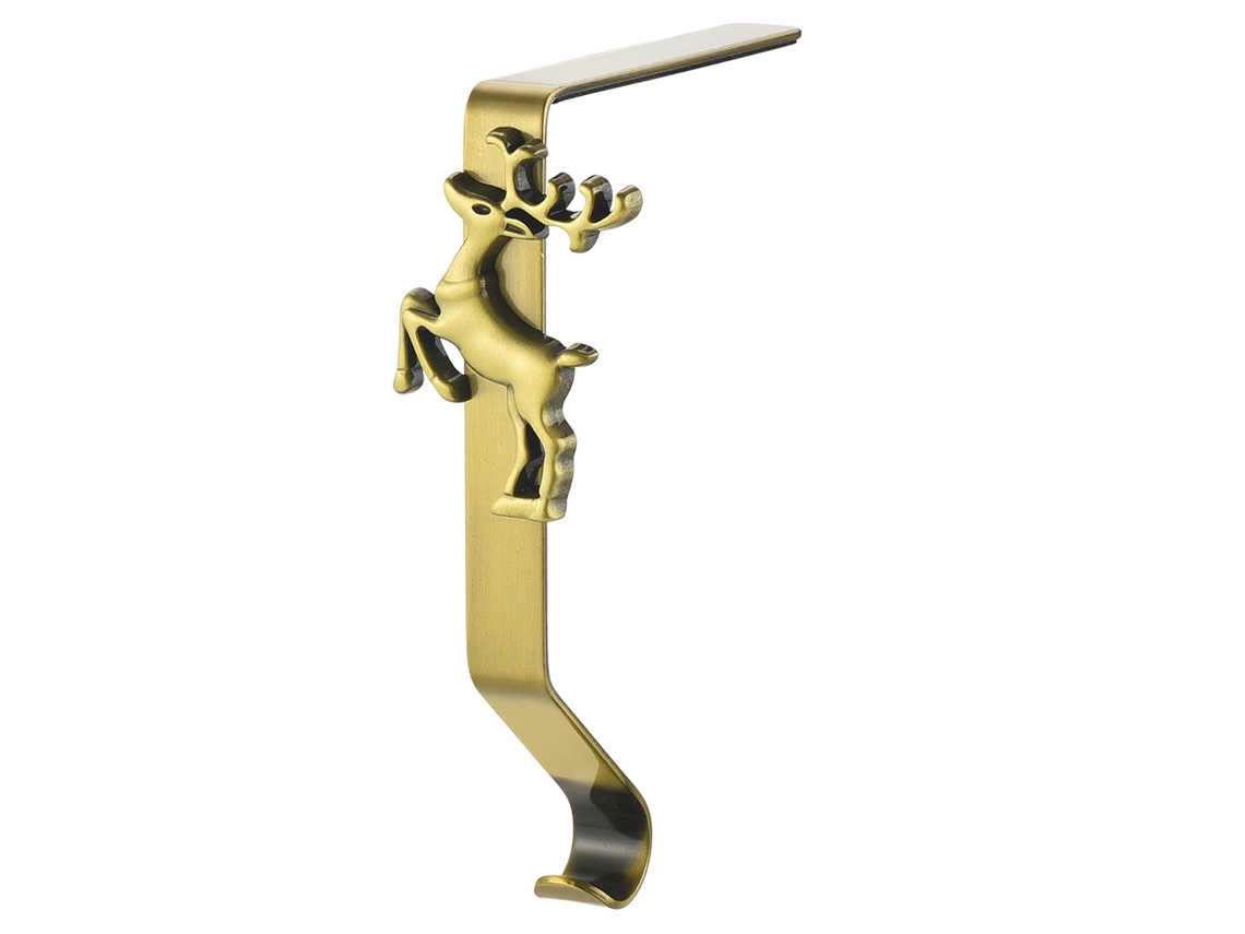 Soporte metálico para medias navideñas, accesorio brillante para chimenea TRUYUETY
