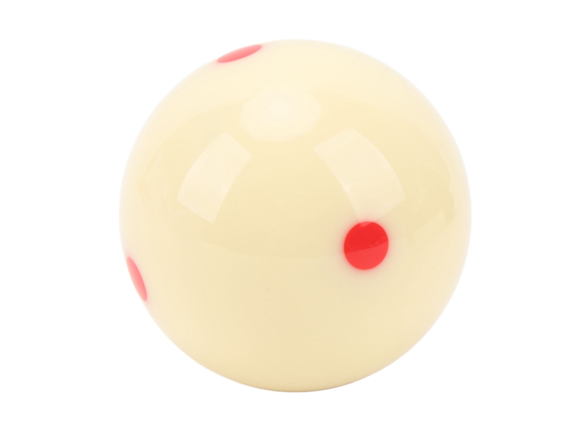 Bola de bilhar 2026rebe-White de 57 mm com 6 pontos vermelhos, resistente a riscos e impactos, para mesa de bilhar.