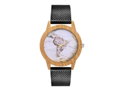 Reloj Quartz Unisex Correa De Silicona Dial Grande Casual (negro)