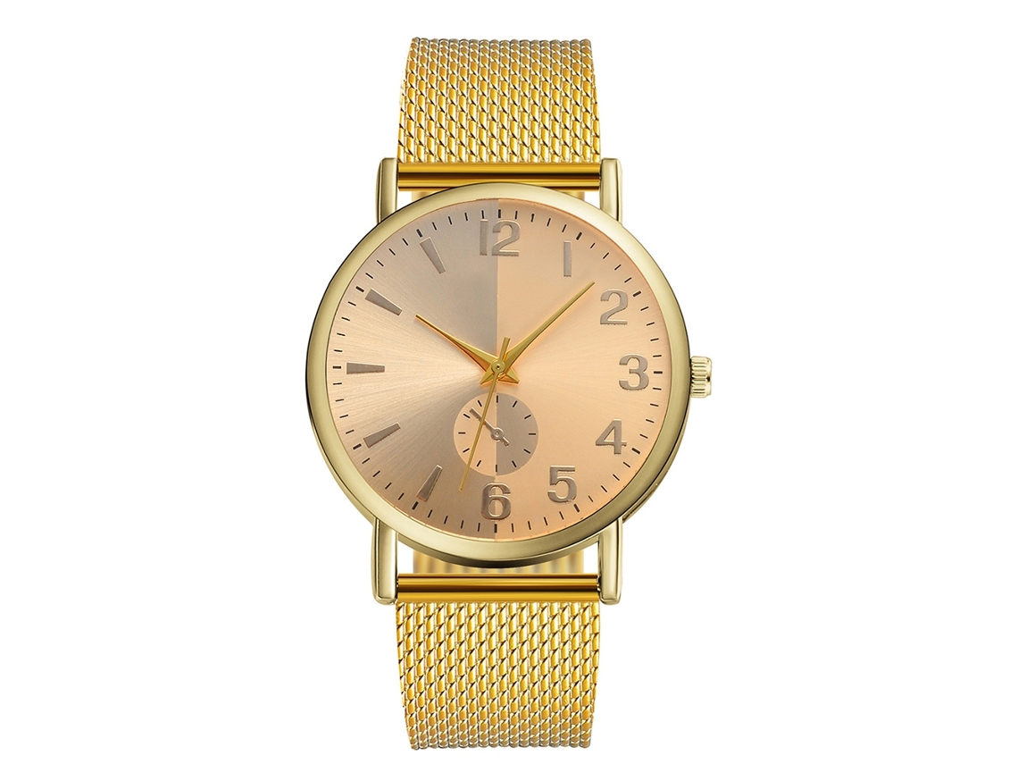 Reloj De Pulsera Vansvar Plástico Simple Unisex Cuadrante Redondo Oro