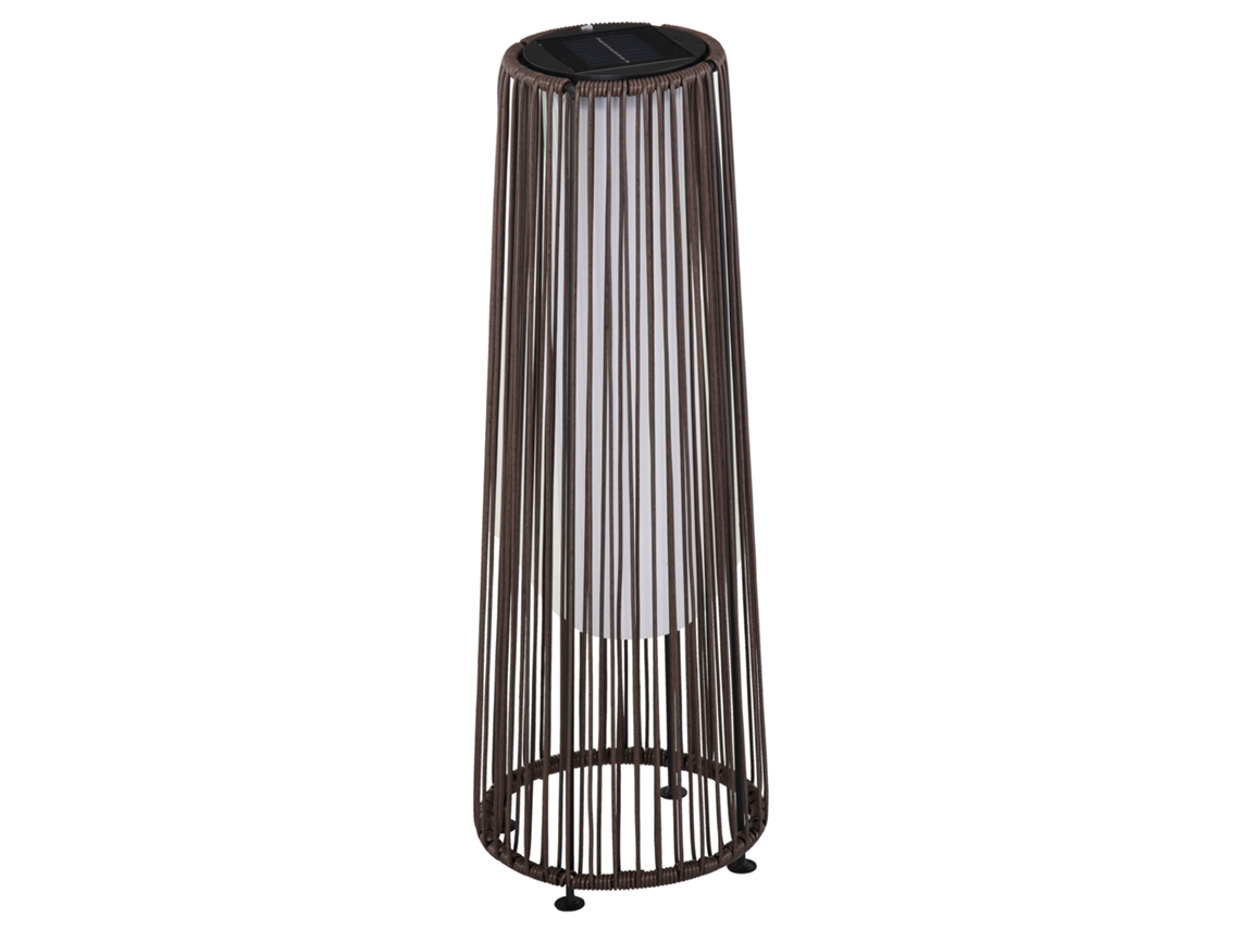 Lámpara De Pie Solar Led De Ratán, 0,8 W, Automática, Para Exteriores, Ø21,5 X 61 Cm, Marrón.