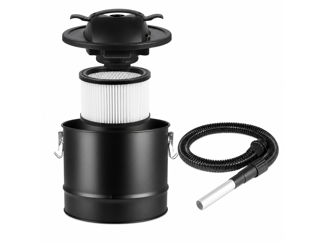 Aspirador De Ceniza Polski Metal Negro 15l 1 Unidad Con Filtro Hepa Para Chimenea Estufa De Pellets Y Barbacoa