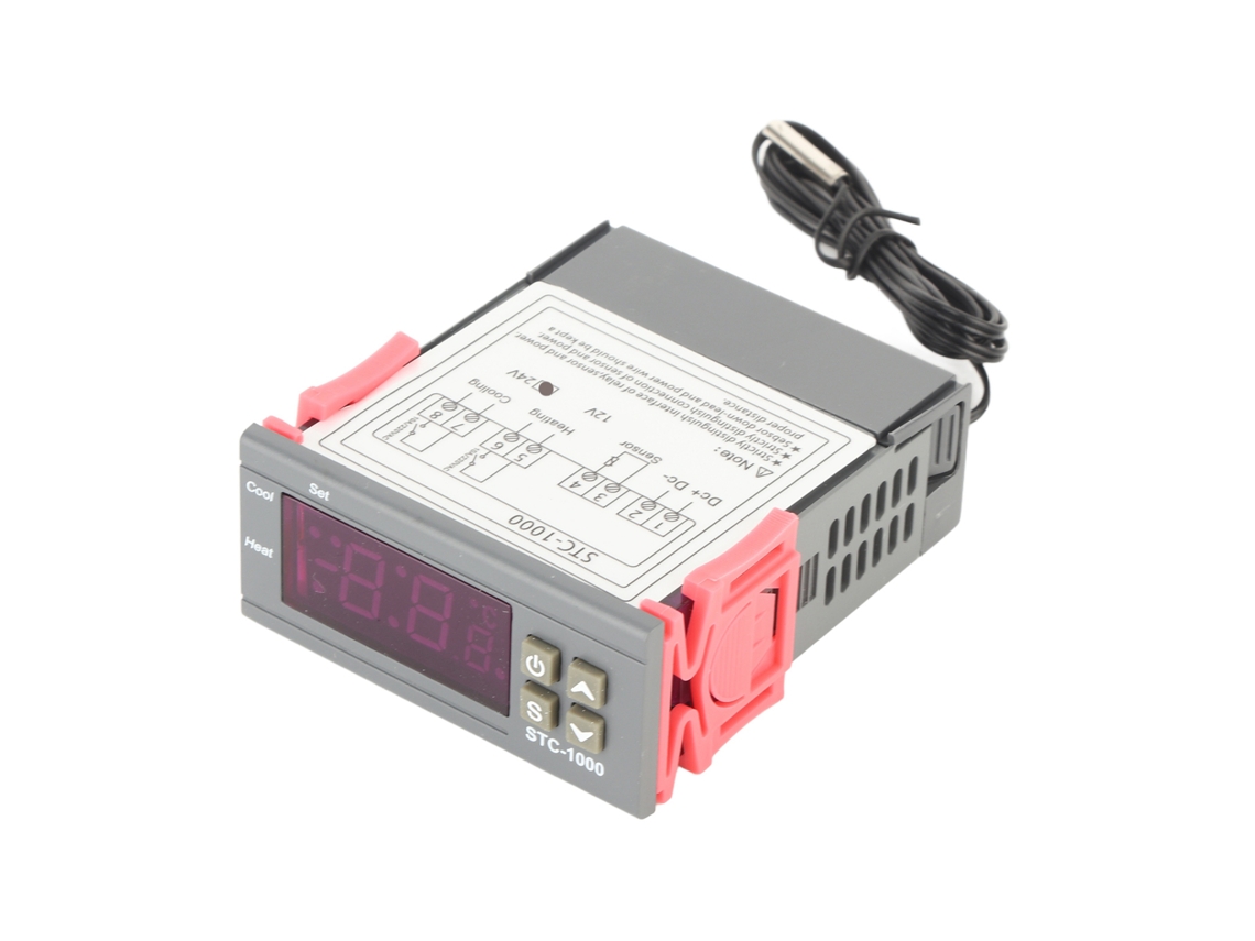 Controlador De Temperatura Digital Com Sensor Ntc Stc-100024v Para Enfriamiento Y Calentamiento