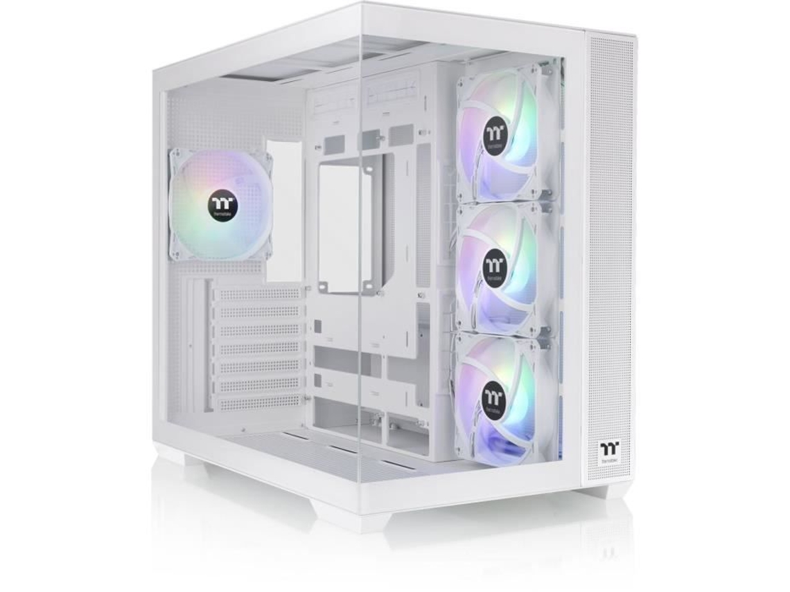 Caja para PC TT THERMALTAKE View 380 Tg Argb Snow Midi Tower ATX de cristal templado, color blanco