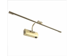 Aplique LED de pared para iluminar cuadros, espejos,12W tradicional, luz cálida 3000K, acabado bronce antiguo, articulado. 55cm. con interruptor PAPUQ