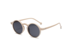 Gafas de sol de ciclismo redondas estilo retro beige con protección UV400 y lentes de acetato degradado MDUG