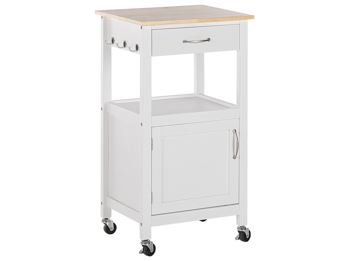 Carrito de cocina BELIANI Siena de MDF Blanco 48x39x89