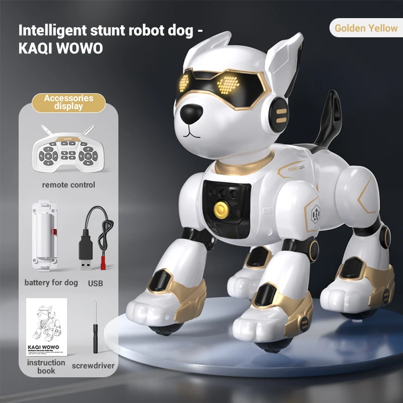 Mascota Electrónica Inteligente Activada Por Voz (dorada) Para Niños - Juguete Educativo Con Programación Inteligente