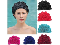 Omni-gorro De Natación Para Mujeres De Nylon Elástico Protege Orejas Y Cabello Largo Para Piscina Y Deportes Acuáticos Al Aire Libre Negro