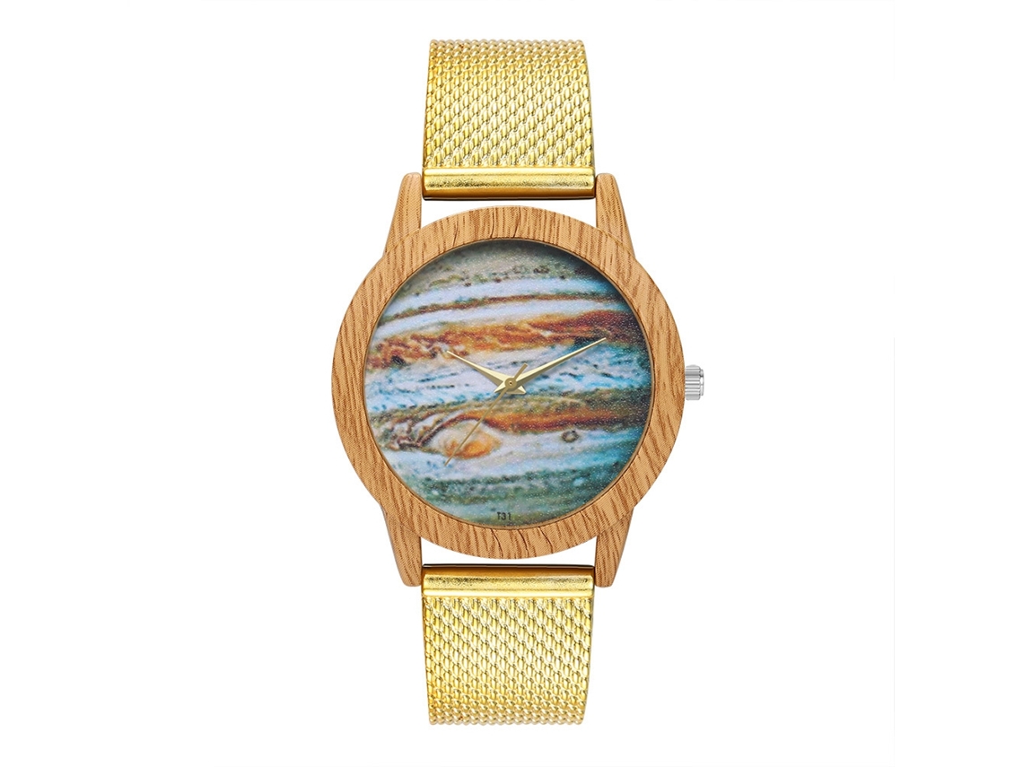 Reloj De Pulsera Unisex Informal De Cuarzo Con Correa De Silicona Dorada.
