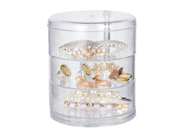 Caja de joyas giratoria 360°, transparente Kofihety