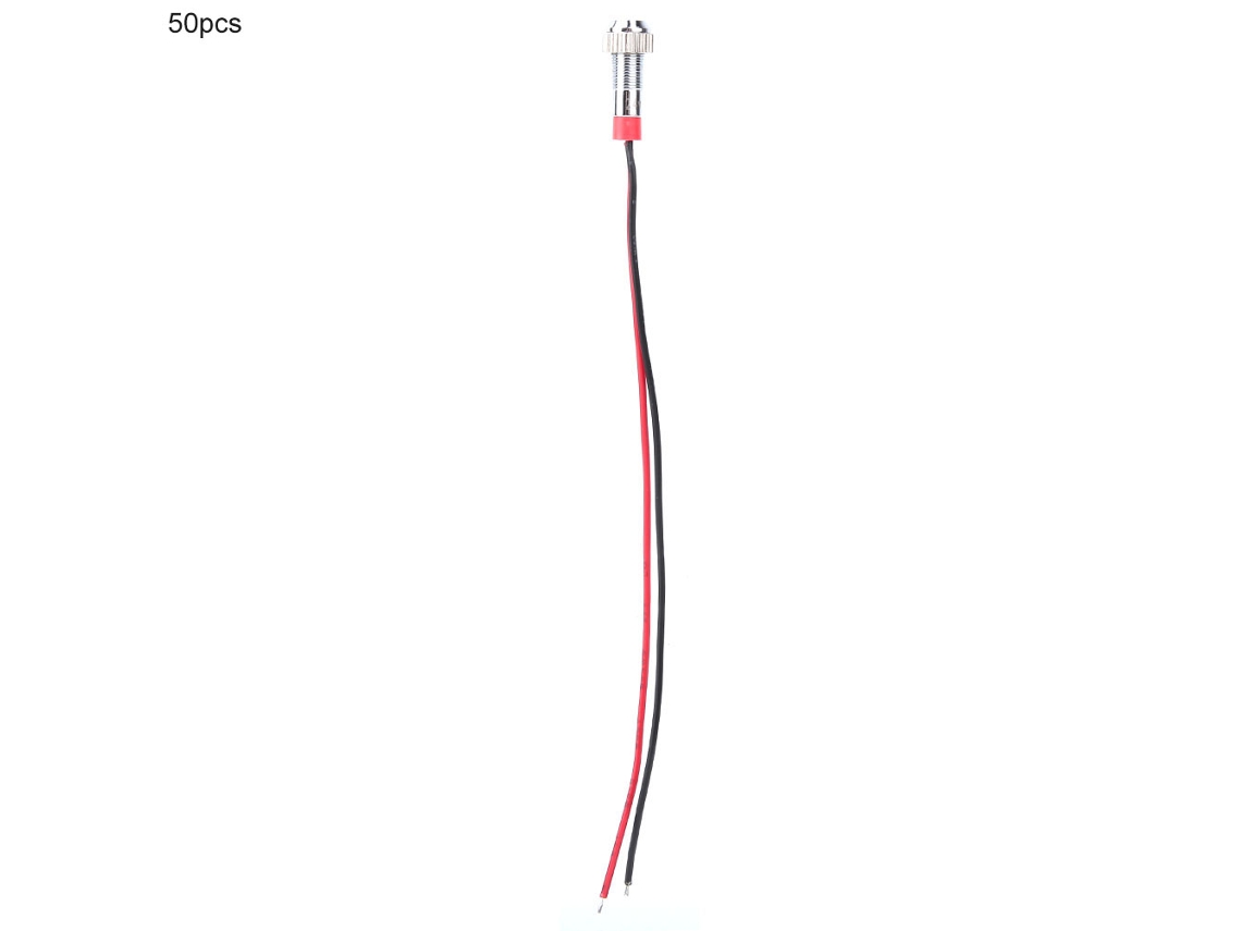 50 Unidades De Indicadores Led Metálicos De Advertencia Bem-6c Ip65 Resistentes Al Agua, 6 Mm, Color Rojo, 24 V