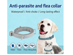 Collar repelente de insectos de 39 cm para mascotas, repelente continuo de pulgas, ajustable - Gris