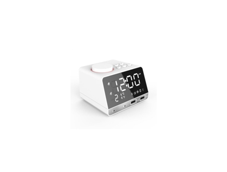 Altavoz Plástico K11 Altavoz digital Reloj Radio Carga USB Sensor de temperatura Altavoz creativo integrado Pantalla LED blancaeua. Enchufar
