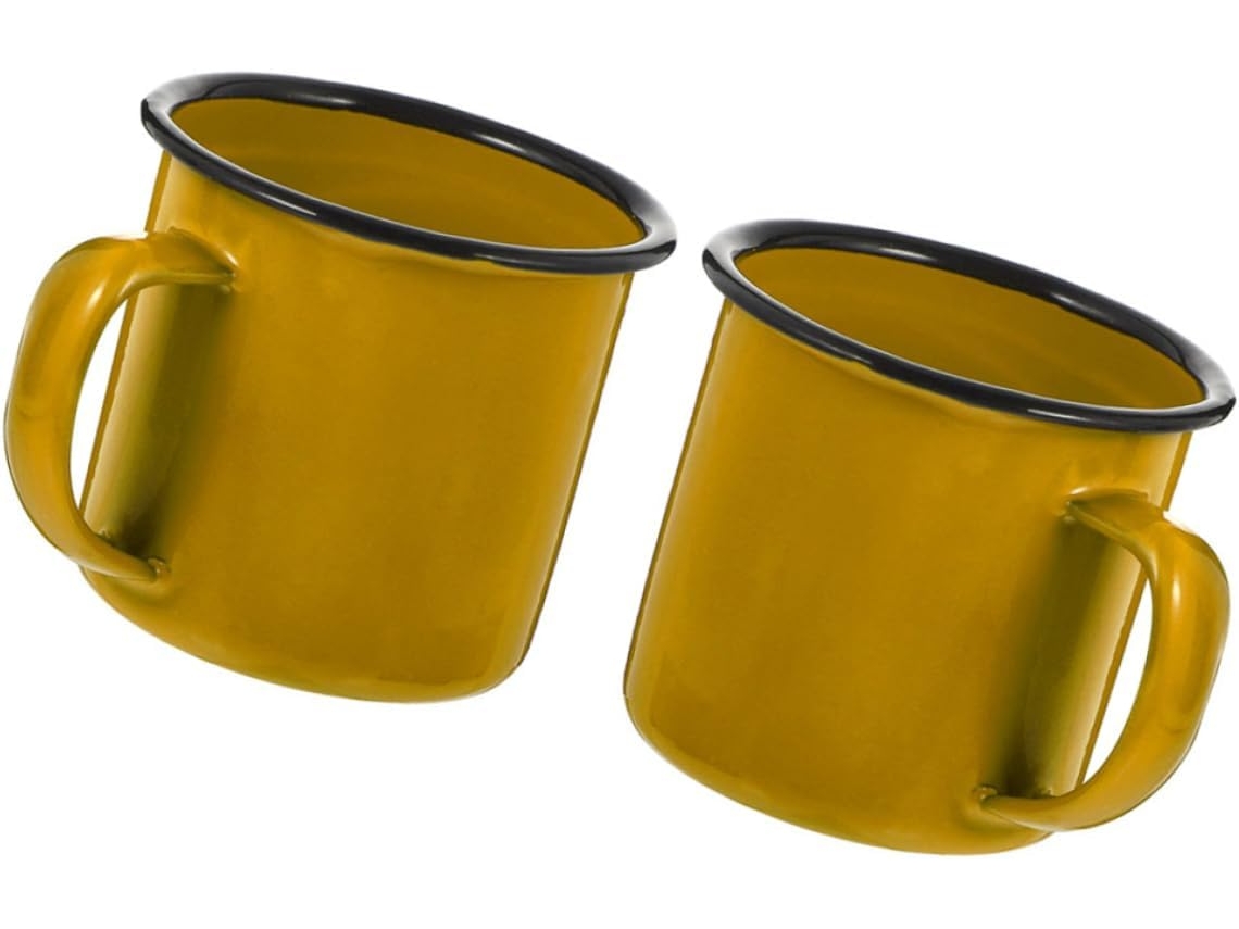 Conjunto De 2 Canecas Vintage De Esmalte, Ideais Para Camping E Para Café Expresso.