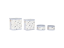 Set 4 Cesta Ropa Bambú Fieltro Estrellas 41x31x42cm