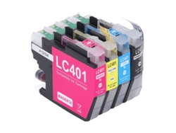 Juego De 4 Cartuchos De Tinta Lc401 Para Impresoras De Inyección De Tinta Mfc-j1010dw, J1012dw Y J1170dw.