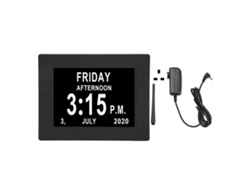 Relógio Digital Diário 7 Polegadas Com Dimmer Automático, Alarme E Calendário Para Idosos Plug Uk 110‑240v