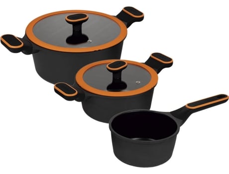 Bateria Cocina 3 Piezas Full Induction Aluminio Fundido Olivier