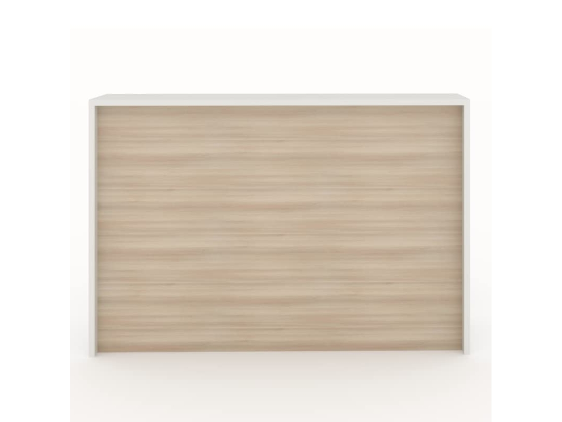 Mostrador de recepción y oficina. Fácil montaje y robusto. Laminado con frontal color Haya. Fabricado en España. (160x105x50 cm). OFICIT