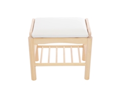Banco zapatero, asiento cómodo, almacenamiento eficiente, color madera.