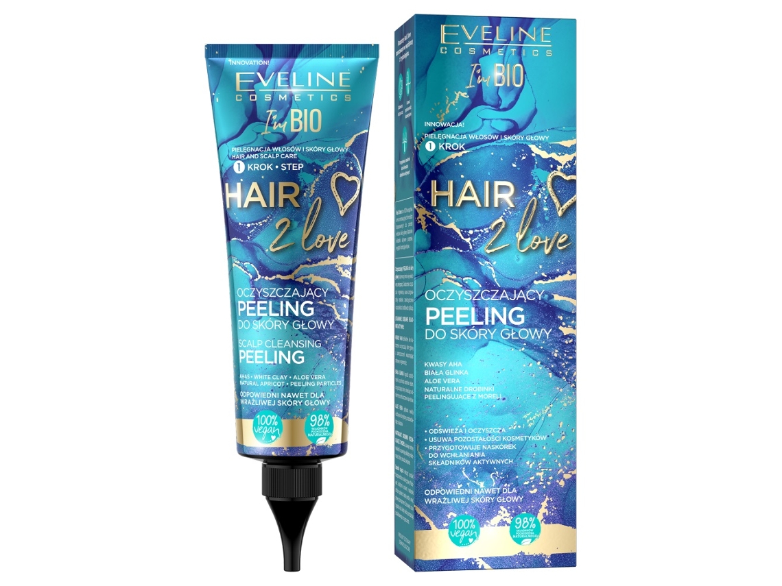 Exfoliante Purificante para el Cuero Cabelludo Hair 2 Love, 125 ml, Limpieza Profunda, Refrescante, Cuidado Capilar Eveline Cosmetics