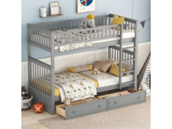 Litera Gris De 90x200 Con Cajones, Convertible Y Funcional.