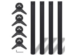 Patas De Mesa Ajustables En 4 Alturas Negro 710 Mm