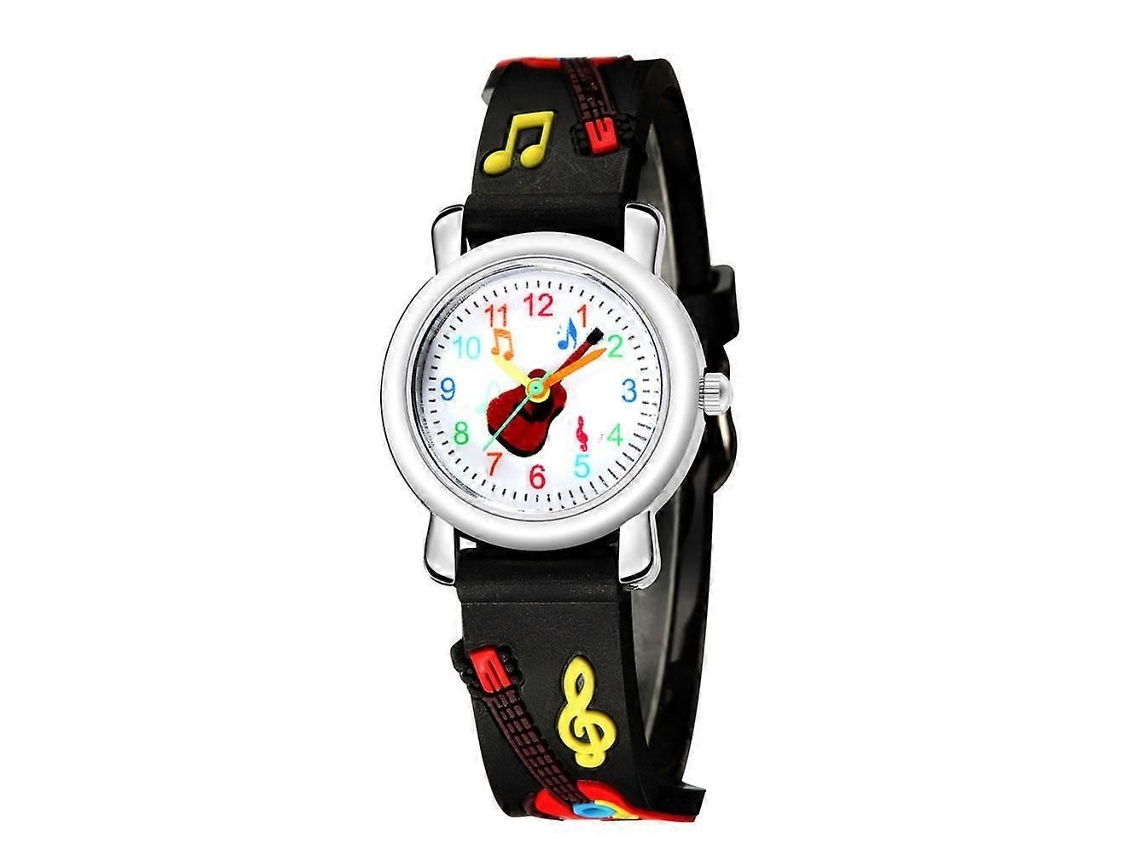 Reloj infantil con estampado de guitarra, elegante para estudiantes GOKOCO