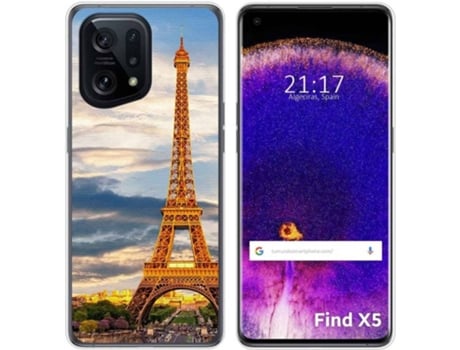 Carcasa para Oppo Find X5 5G TUMUNDOSMARTPHONE Dibujos Paris Multicolor