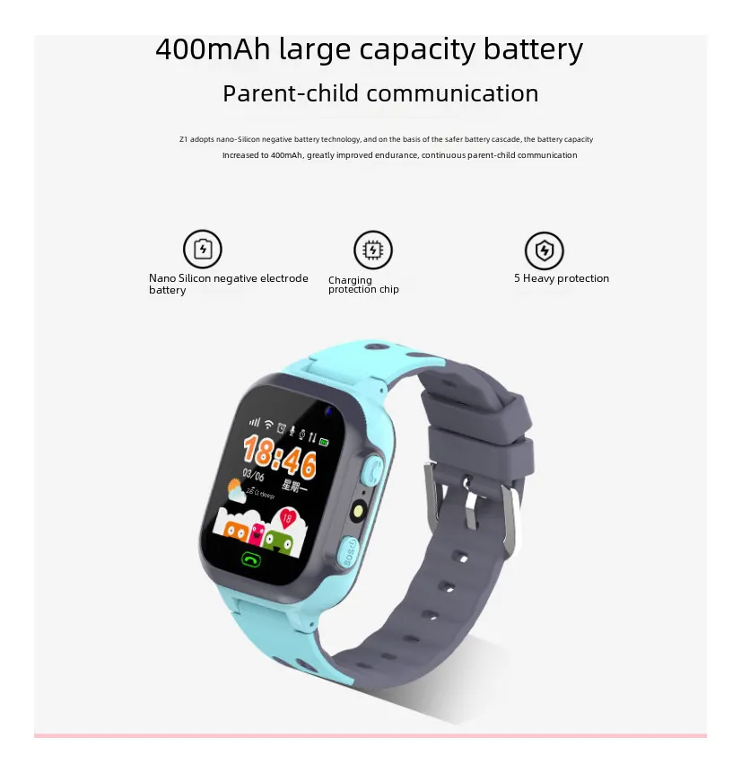 Reloj inteligente azul para niños extranjeros Z1 con foto y Vayotoy