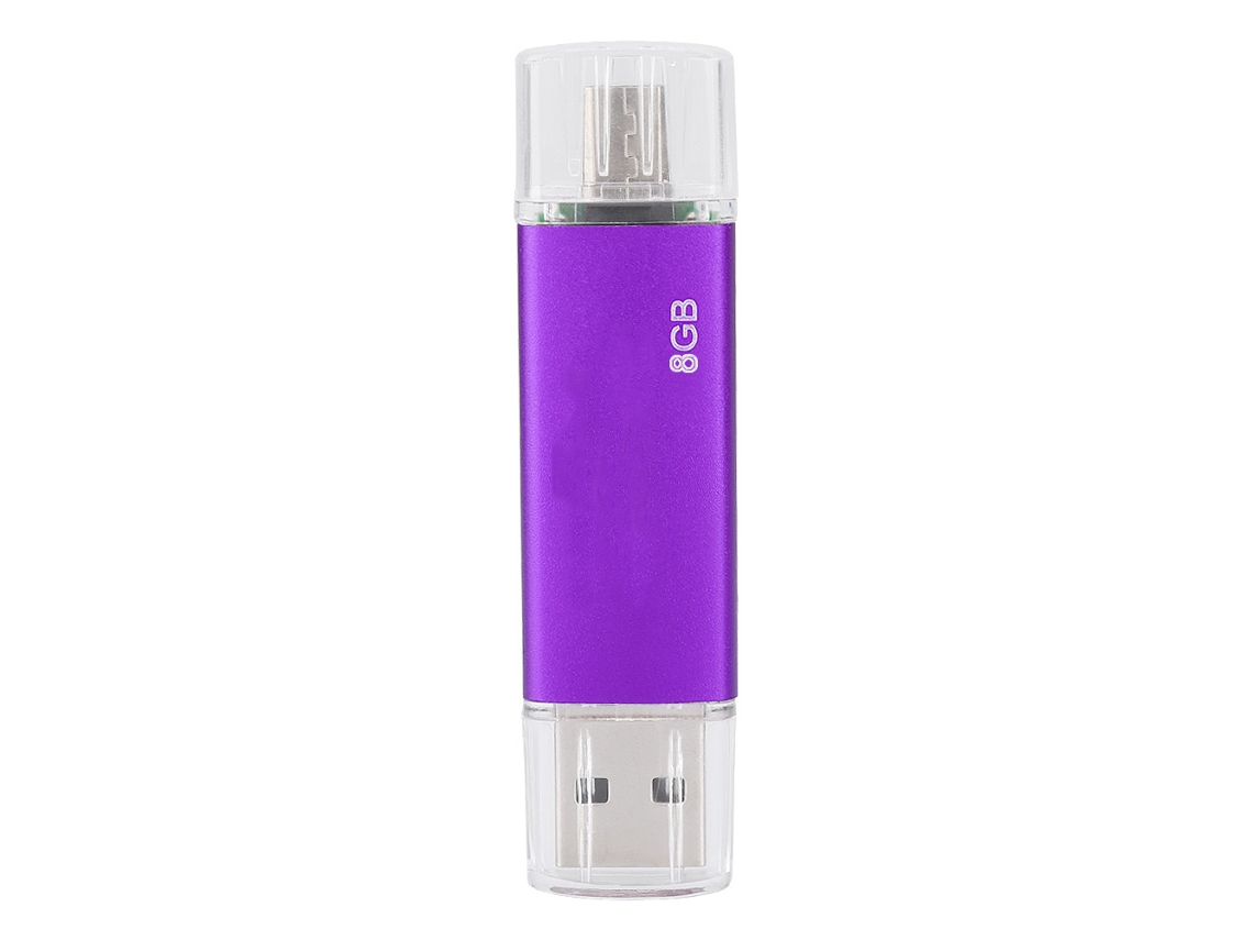 Memoria Usb Flash Drive U Disk Portátil De Alta Velocidad Otg De Doble Uso Usb 2.0 Morado 8g