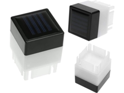 Juego De 2 Luces Solares Led Cuadradas Para Postes, Iluminación Exterior, Luz Blanca Y Amarilla.