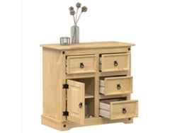 Aparador Corona | Vitrina de madera maciza de pino, 87x40x76 cm