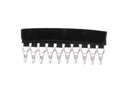 Tendedero portátil de viaje con pinzas (algodón negro)