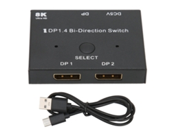 Conmutador Displayport Bidireccional 2x1/1x2 Compatible Con 8k 30hz, 5k 60hz Y 4k 120hz Para Monitor De Portátil.