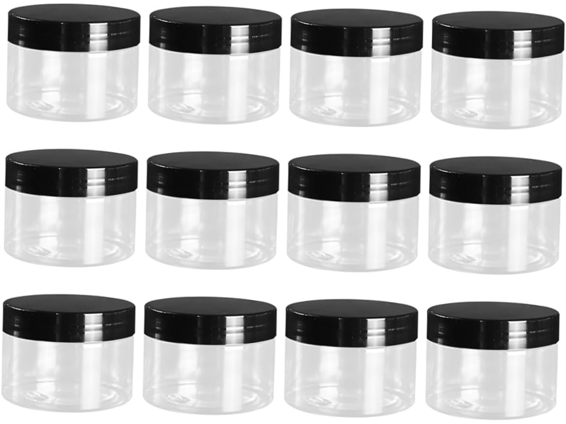 Juego De 12 Tarros Cosméticos Transparentes De 120 Ml Para Crema Y Mascarilla, Plástico Ligero, Para Mujeres Y