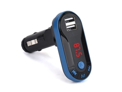 Transmisor de FM YIZHOOD I9 Kit de coche Bluetooth inalámbrico Llamadas manos libres MP3 inalámbrico USB TF 3.5 jack azul