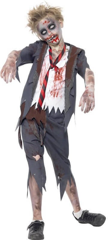 Smiffys De Colegial zombi con chaqueta falsa camisa y corbata niño disfrazzes talla 7 9 años estudiante 79