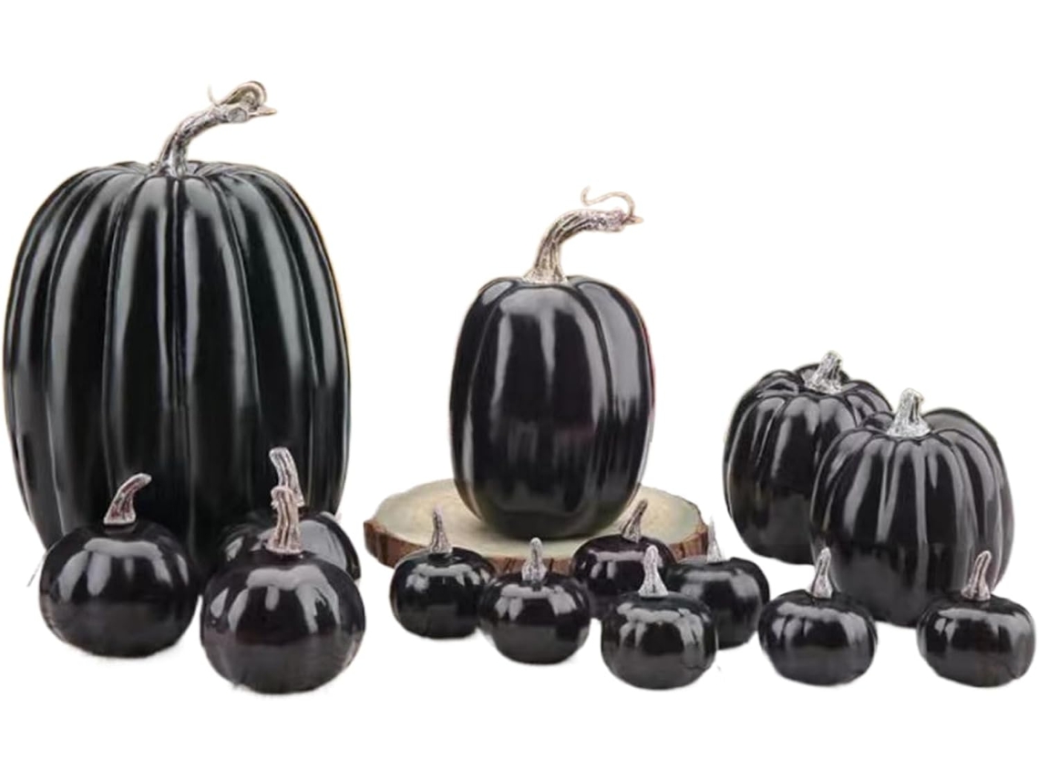 Calabazas artificiales | Calabazas artificiales decorativas grandes de varios tamaños para otoño Gokoco