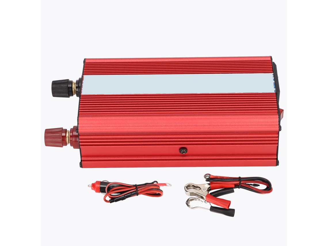 Inversor de corriente para coche de 12 V con alarma de bajo voltaje y protección contra cortocircuitos, carcasa de aluminio con estándar Koi.