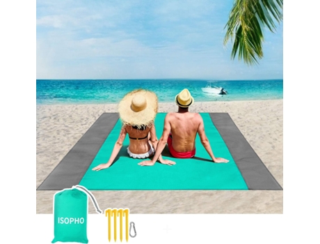 Alfombra de picnic al aire libre - Grande y delgada - Verde principal + Gris doble 210*200 - Accesorios para piscina ZMDECQNA