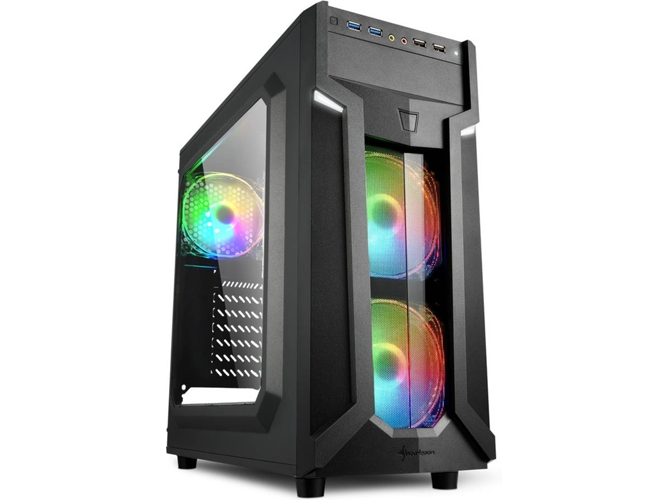 Caja PC SHARKOON VG6-W RGB (ATX Mid Tower - Negro)