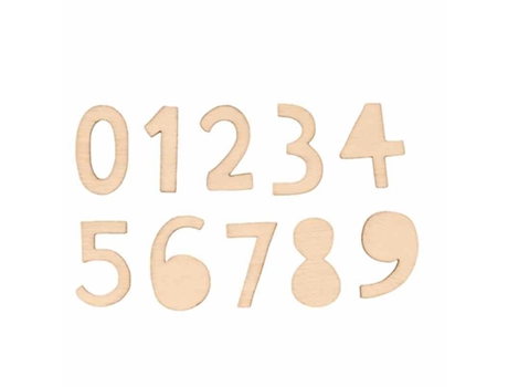 52 mini siluetas de madera - números