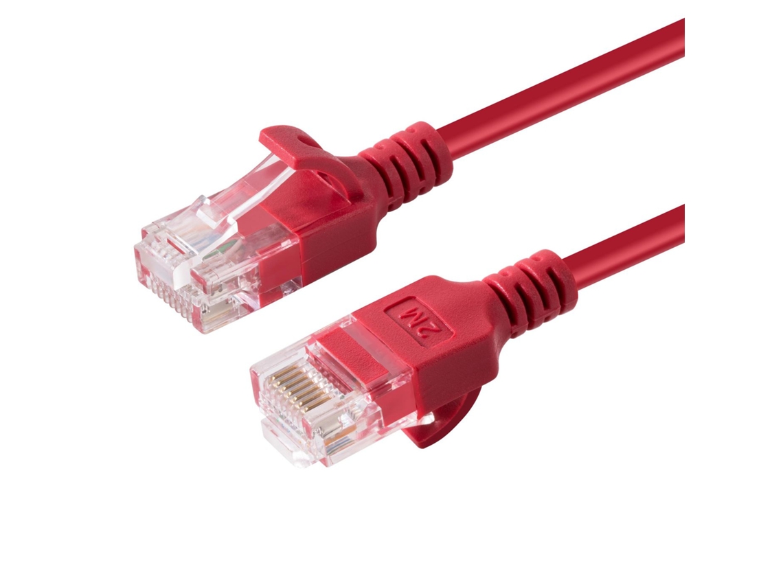 U/utp Cat6a Slim 0.5m Rojo Microconnect