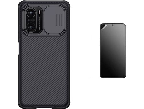 Kit Carcasa y Protector Xiaomi Poco F3 Ultimatte Nillkin Camshield Negro